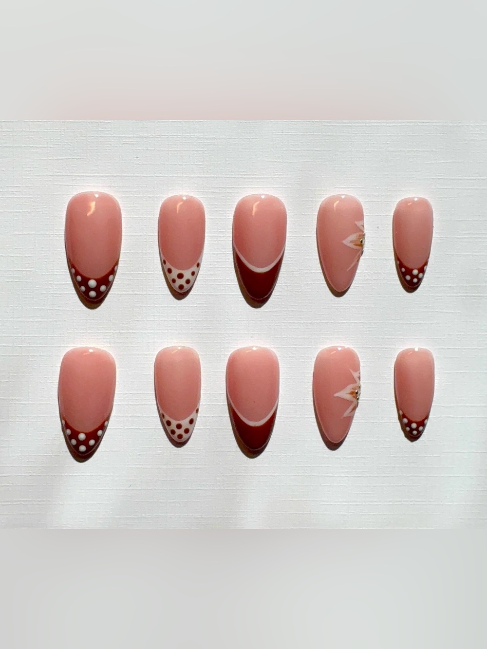 Autumn themed custom press-on nails